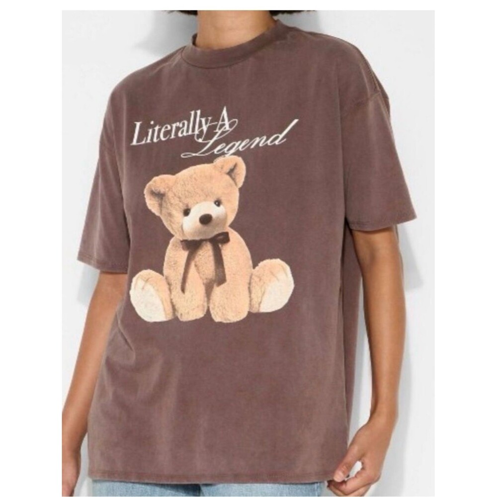 Wild Fable Short Sleeve Literally A Legend Teddy Bear Oversized Graphic Tee. XS.